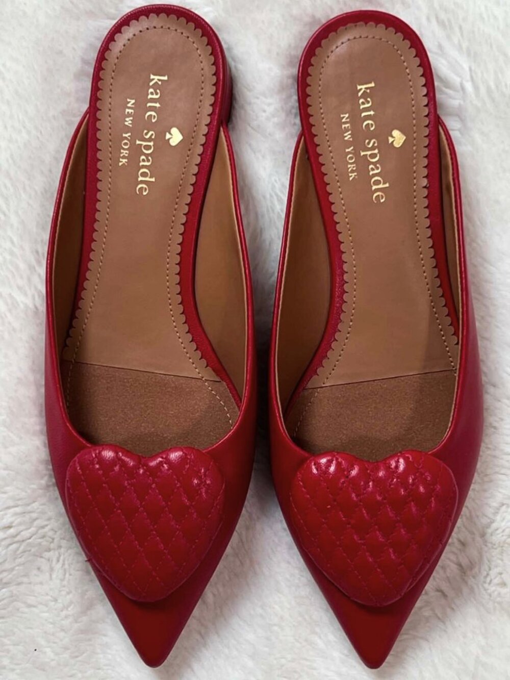 Kate Spade Zola Heart Mule in Red, size 6.5B